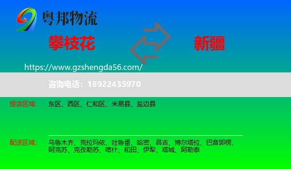 攀枝花到新疆物流专线