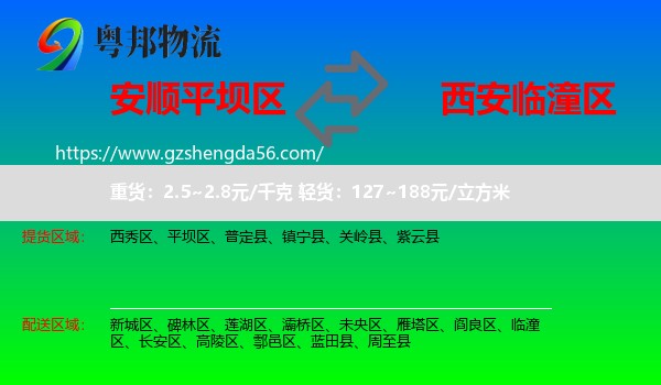 平坝区到临潼区物流专线