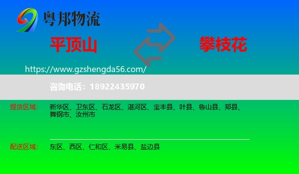 平顶山到攀枝花物流
