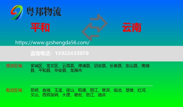 平和县到云南物流
