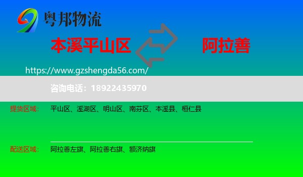 平山区到阿拉善盟物流专线