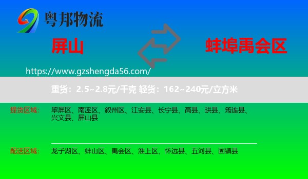 屏山县到禹会区物流专线