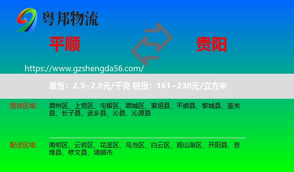 平顺县到贵阳专线