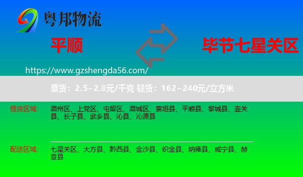 平顺县到七星关区物流专线