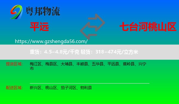 平远县到桃山区物流专线