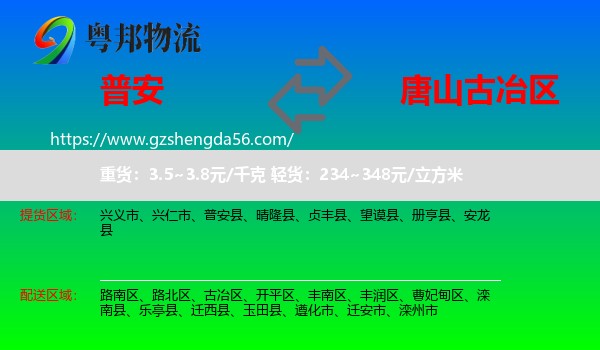 普安县到古冶区物流专线