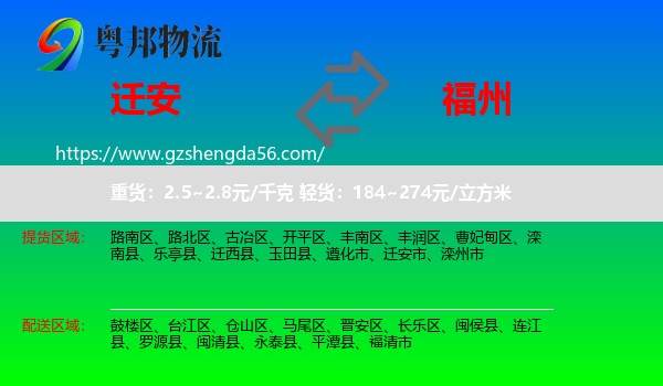 迁安市到福州专线
