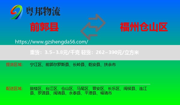 前郭尔罗斯县到仓山区物流专线