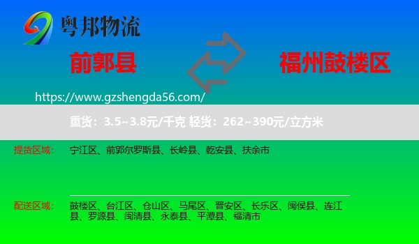 前郭尔罗斯县到鼓楼区物流专线