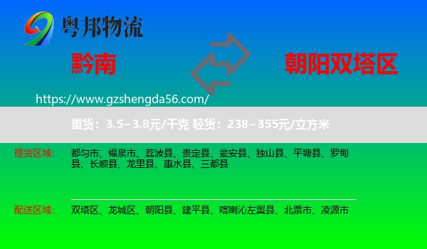 黔南到双塔区物流专线