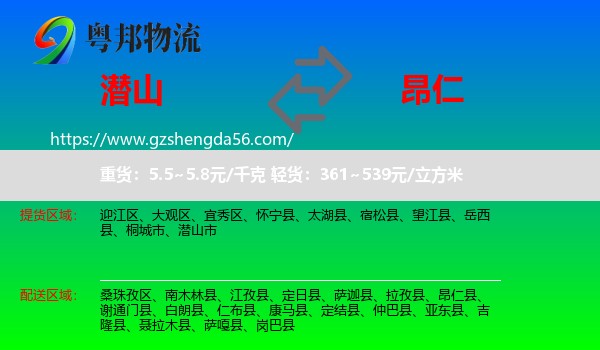 潜山市到昂仁县物流专线