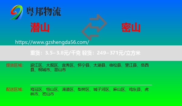 潜山市到密山市物流专线