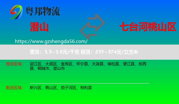 潜山市到桃山区物流专线