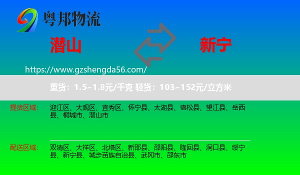 潜山市到新宁县物流专线