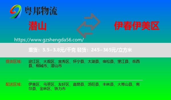 潜山市到伊美区物流专线