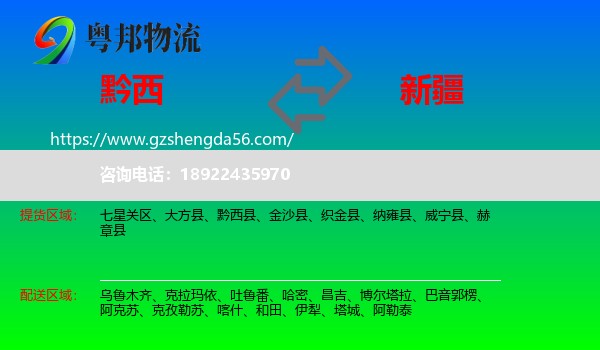 黔西县到新疆物流