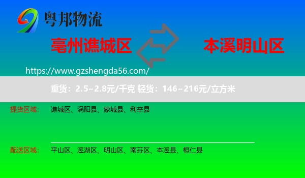 谯城区到明山区物流专线