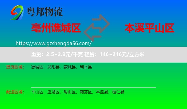 谯城区到平山区物流专线