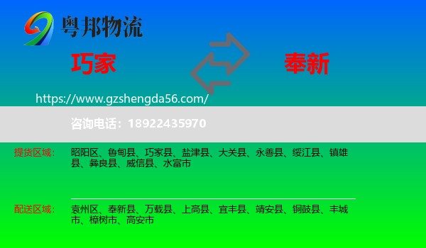巧家县到奉新县物流专线