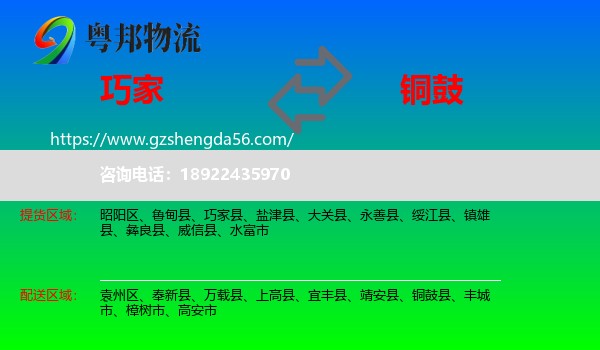 巧家县到铜鼓县物流专线