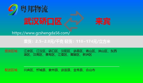 硚口区到来宾物流专线