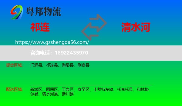 祁连县到清水河县物流专线