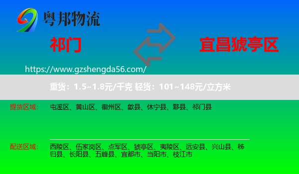 祁门县到猇亭区物流专线