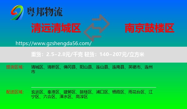 清城区到鼓楼区物流专线