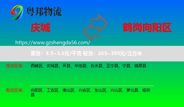 庆城县到向阳区物流专线