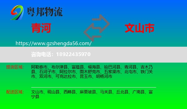 青河县到文山市物流专线