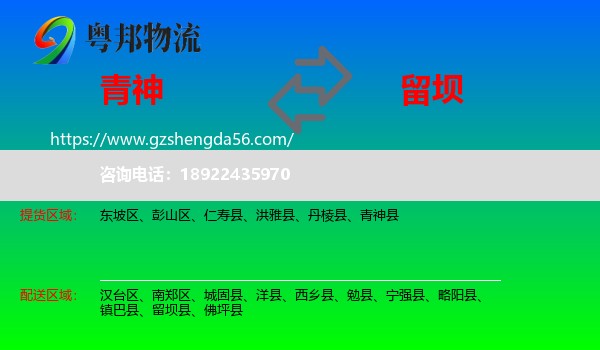 青神县到留坝县物流专线