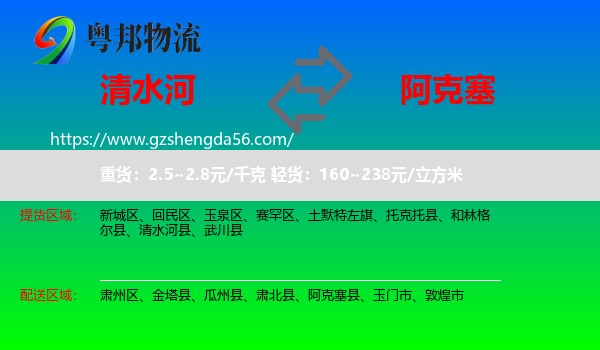 清水河县到阿克塞县物流专线