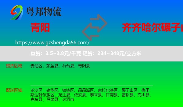 青阳县到碾子山区物流专线