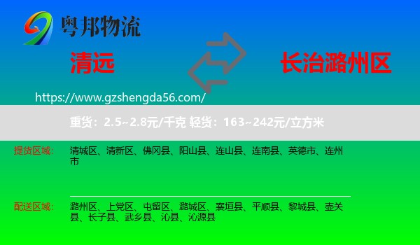 清远到潞州区物流专线