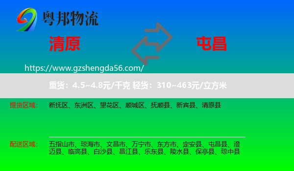 清原县到屯昌县物流专线