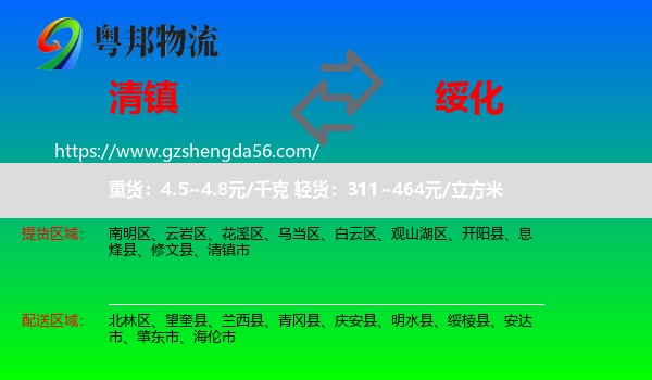 清镇市到绥化物流专线