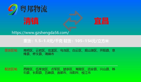清镇市到宜昌物流专线