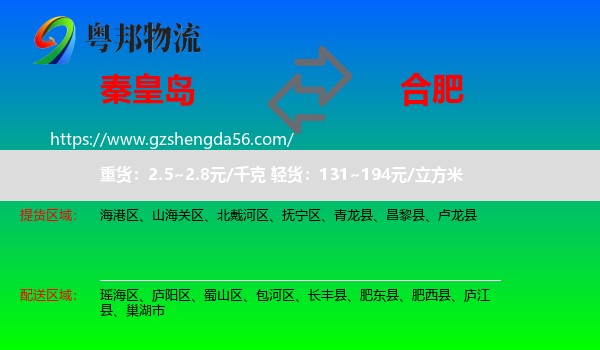 秦皇岛到合肥专线