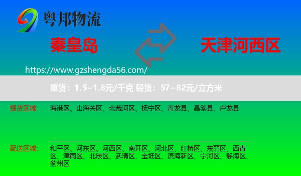 秦皇岛到河西区物流