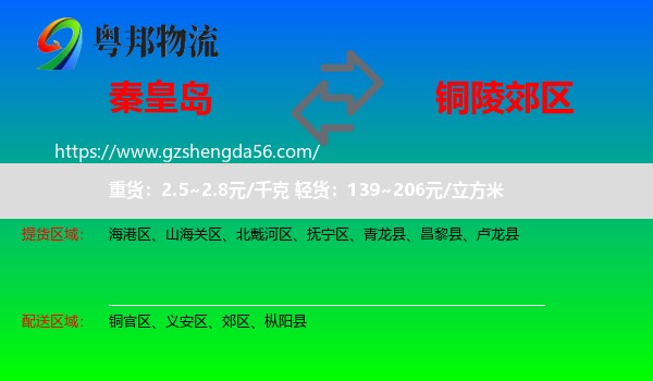 秦皇岛到郊区物流专线
