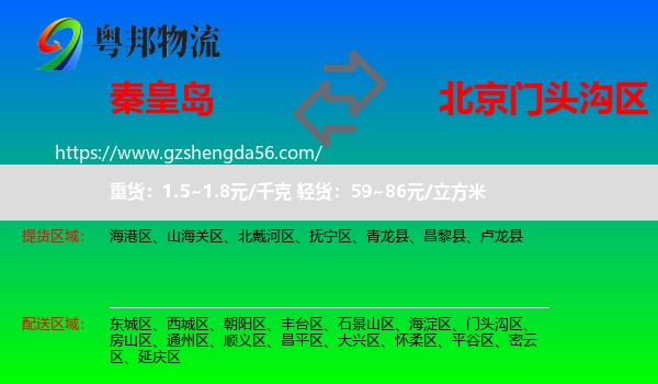 秦皇岛到门头沟区物流