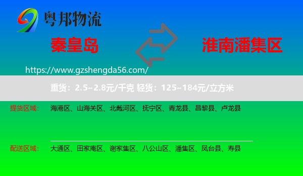 秦皇岛到潘集区物流专线
