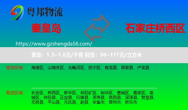 秦皇岛到桥西区物流专线