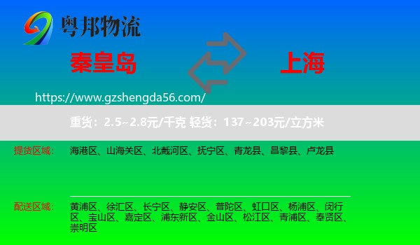 秦皇岛到上海专线
