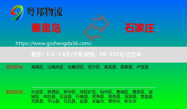秦皇岛到石家庄专线