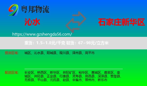 沁水县到新华区物流专线