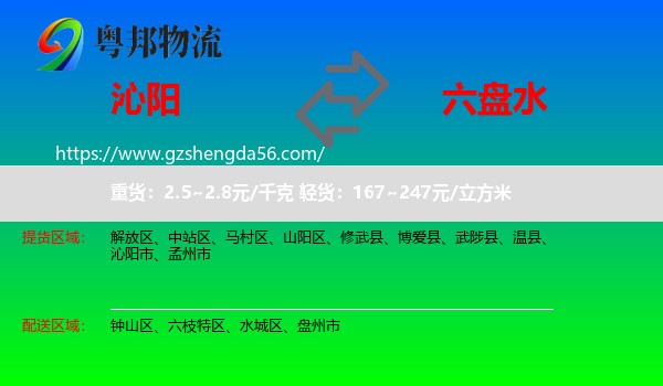 沁阳市到六盘水物流专线