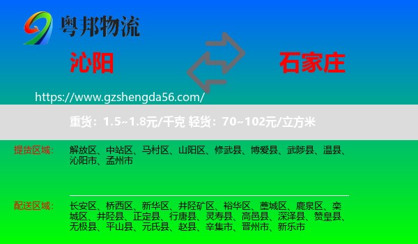 沁阳市到石家庄专线
