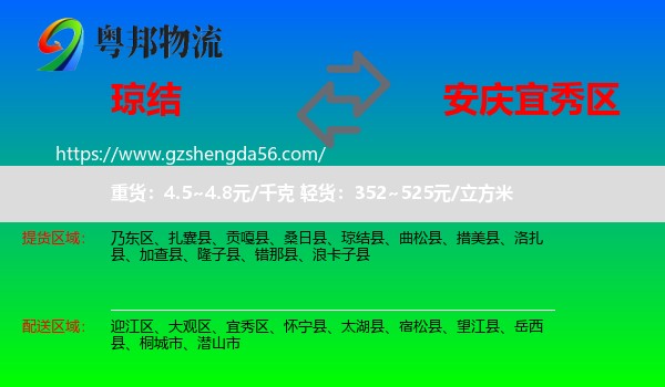 琼结县到宜秀区物流专线