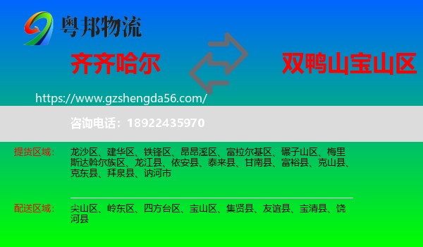 齐齐哈尔到宝山区物流专线
